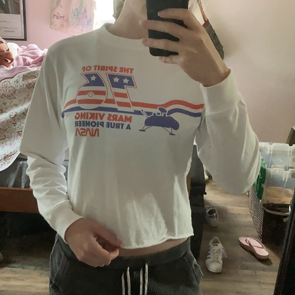 Mighty Fine NASA Mars Viking Long Sleeve Tee, Crop Top, XS - Picture 3 of 3